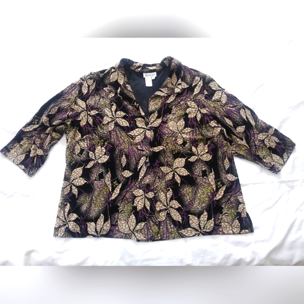 Coldwater Creek floral button down blouse 2X